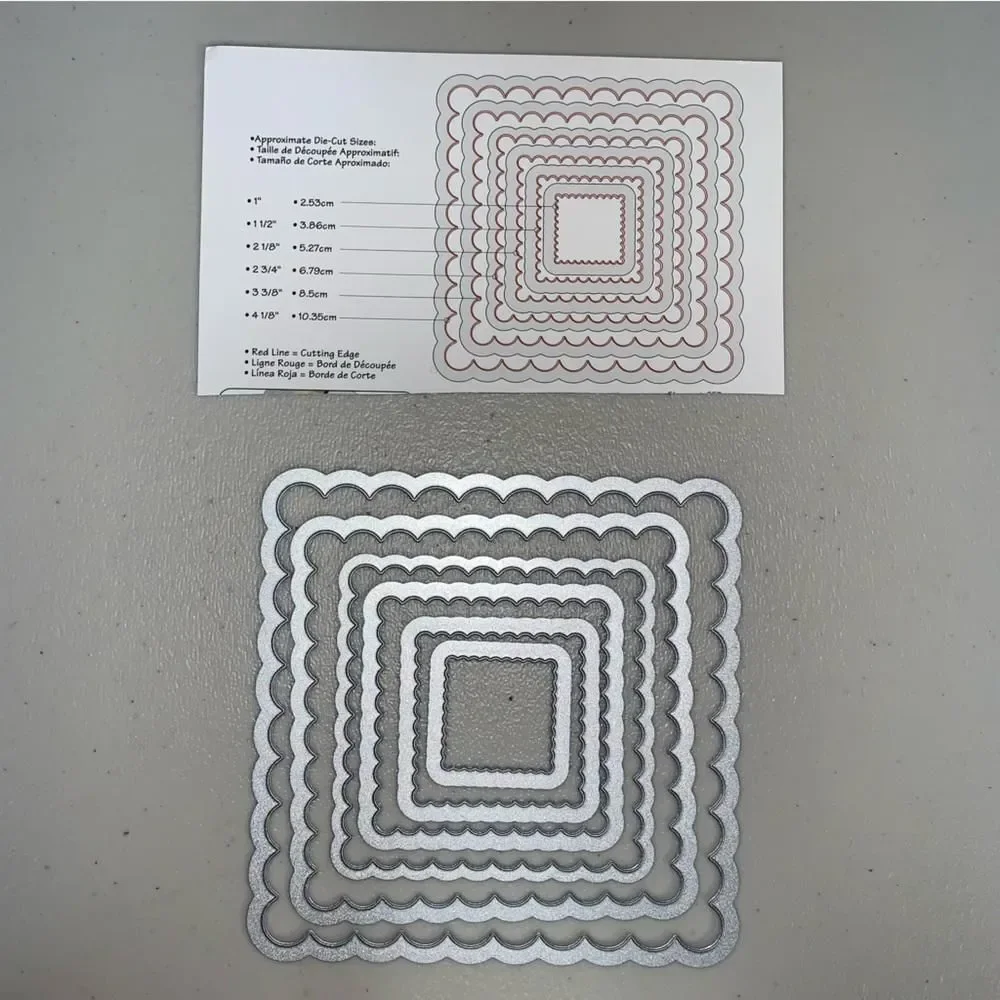 Scalloped Square Metal Die Cut Thinlit Framelit Paper Cut Scrapbook Card Craft